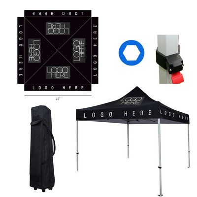 10' x 10' Pop-Up Canopy Tent With Roller Bag