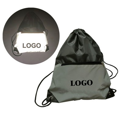 Luminous Netting Polyester Drawstring Backpack
