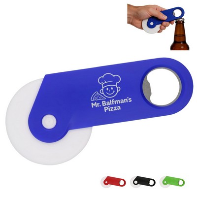 Plastic Pizza Cutter w/ Bottle Opener