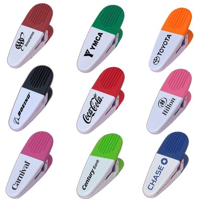 Jumbo Magnetic Memo Power Clip - White Body With Colored Grips